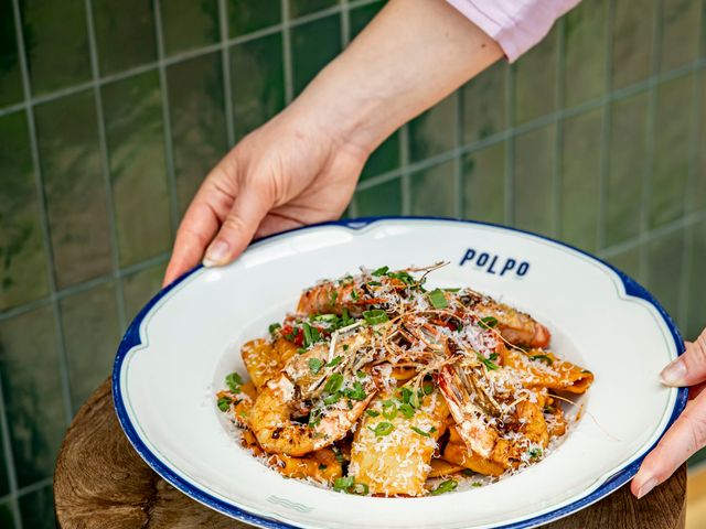 Polpo Paccheri aux gambas